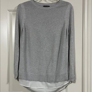 Hilary Radley XL Gray Striped Women's Top looks like blouse under.